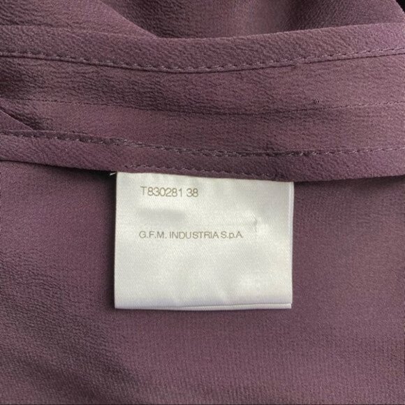 HACHE Plum Color Silk Front Button Up Smock Dress - Picture 8 of 9